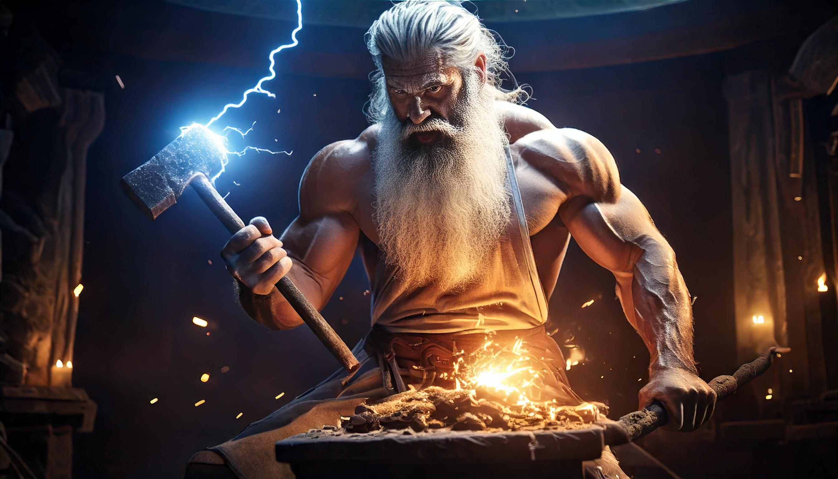 Hephaistos reprezentat de Adobe Firefly.